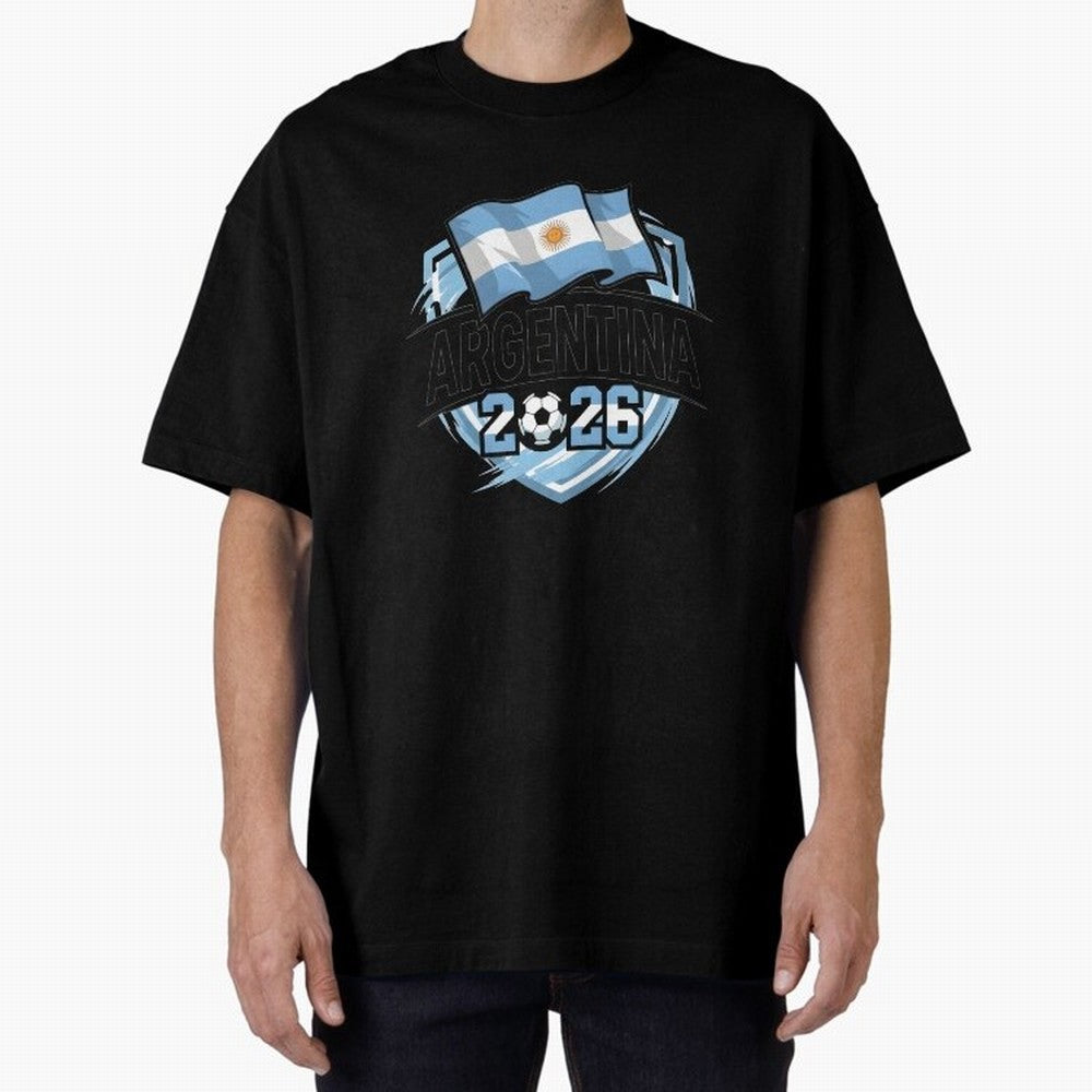 ARGENTINA World Cup 2026 Poster ¨C ARGENTINA Football Oversized T-Shirt Relive the Noise and Pride of the FIFA World Cup 2026 USA Canada Mexico Journey through Cristiano Ronaldo Highlights, England and Germany Pride, Tournament Hype, Historic
