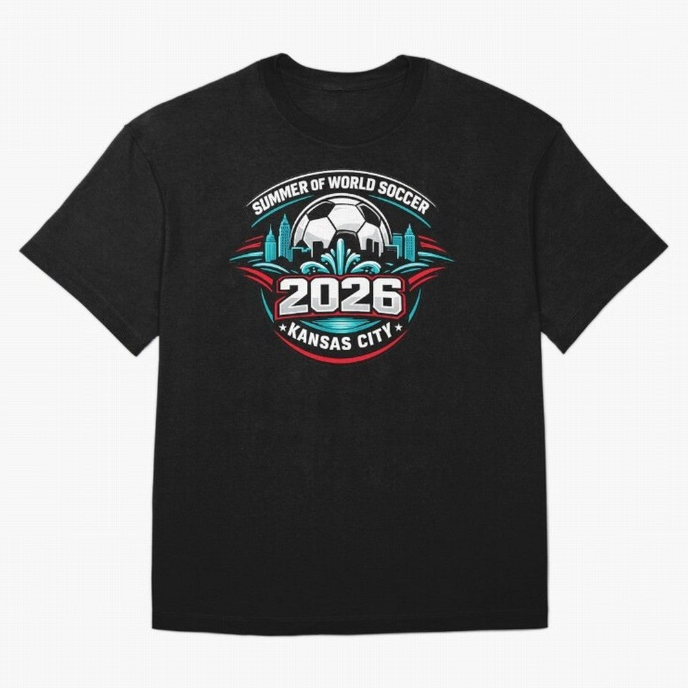 World Soccer Tournament Cup 2026 Kansas City Oversized T-Shirt Celebrate National Team Dreams in Global Football Passion for FIFA World Cup 2026 USA Canada Mexico, Featuring CR7 and Messi, England, France and Netherlands, Vintage Soccer Flavor,