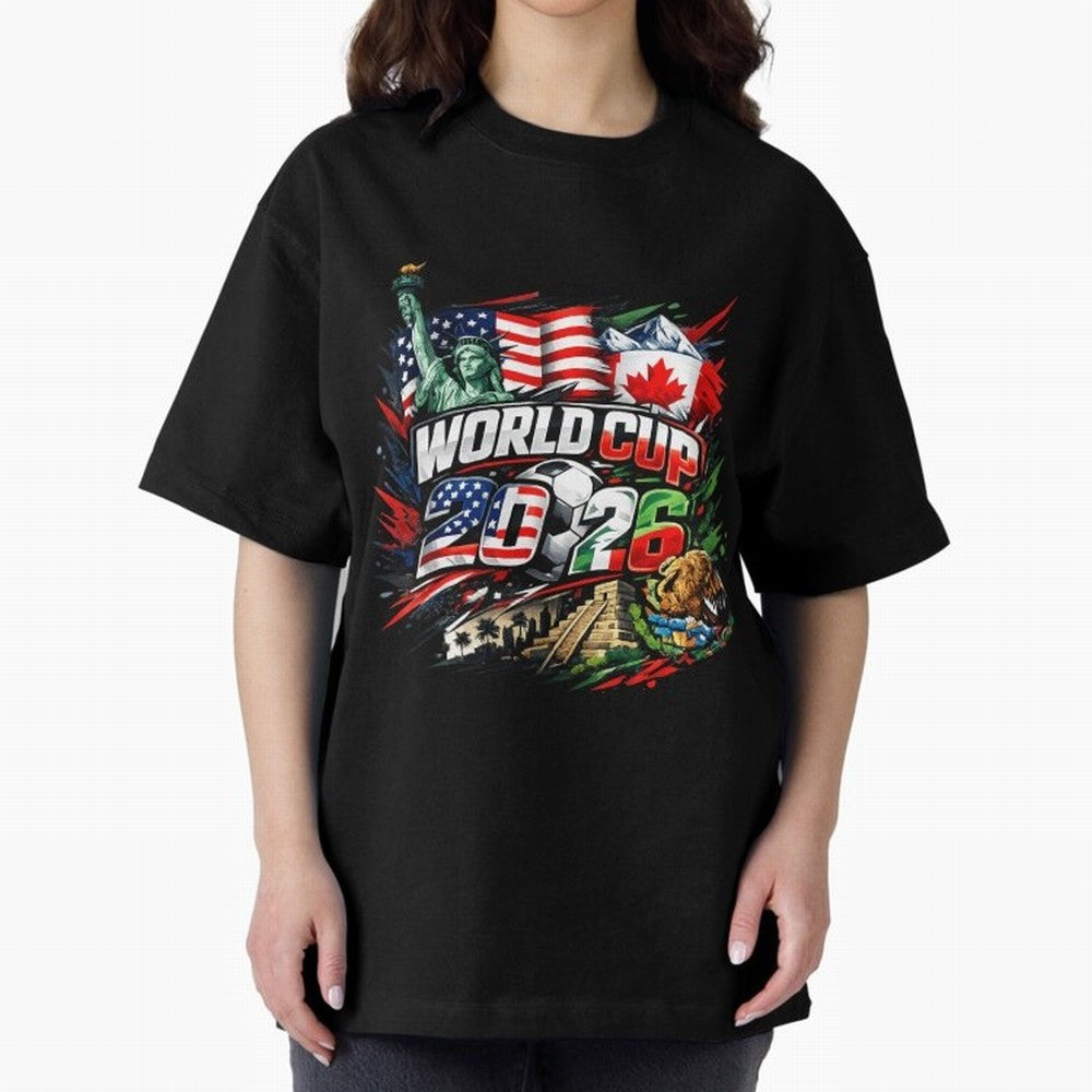 2026 North America Football Championship Oversized T-Shirt Bring Match Day Fire to FIFA World Cup 2026 Group Stage for Fans of Messi, Neymar and Mbappe and Argentina, Bringing Global Supporter Spirit, Legendary Goals, National Colors and Tournament