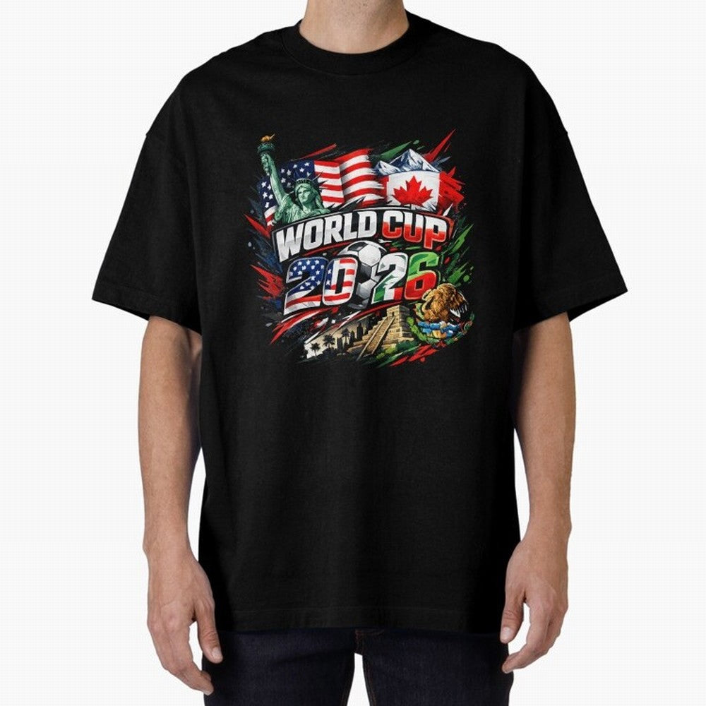 2026 North America Football Championship Oversized T-Shirt Bring Match Day Fire to FIFA World Cup 2026 Group Stage for Fans of Messi, Neymar and Mbappe and Argentina, Bringing Global Supporter Spirit, Legendary Goals, National Colors and Tournament